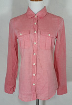 J Crew Womens XS Top Button Down Pink Long Sleeve Perfect Shirt Pockets Career  - £15.97 GBP