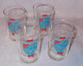 Vtg Old Style Beer Brewing Set of Four 6 0z Tasting Size Drinking Glasses B - £25.54 GBP