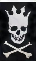 Crowned Pirate Flag Vertical - 5x3 Ft - £15.94 GBP