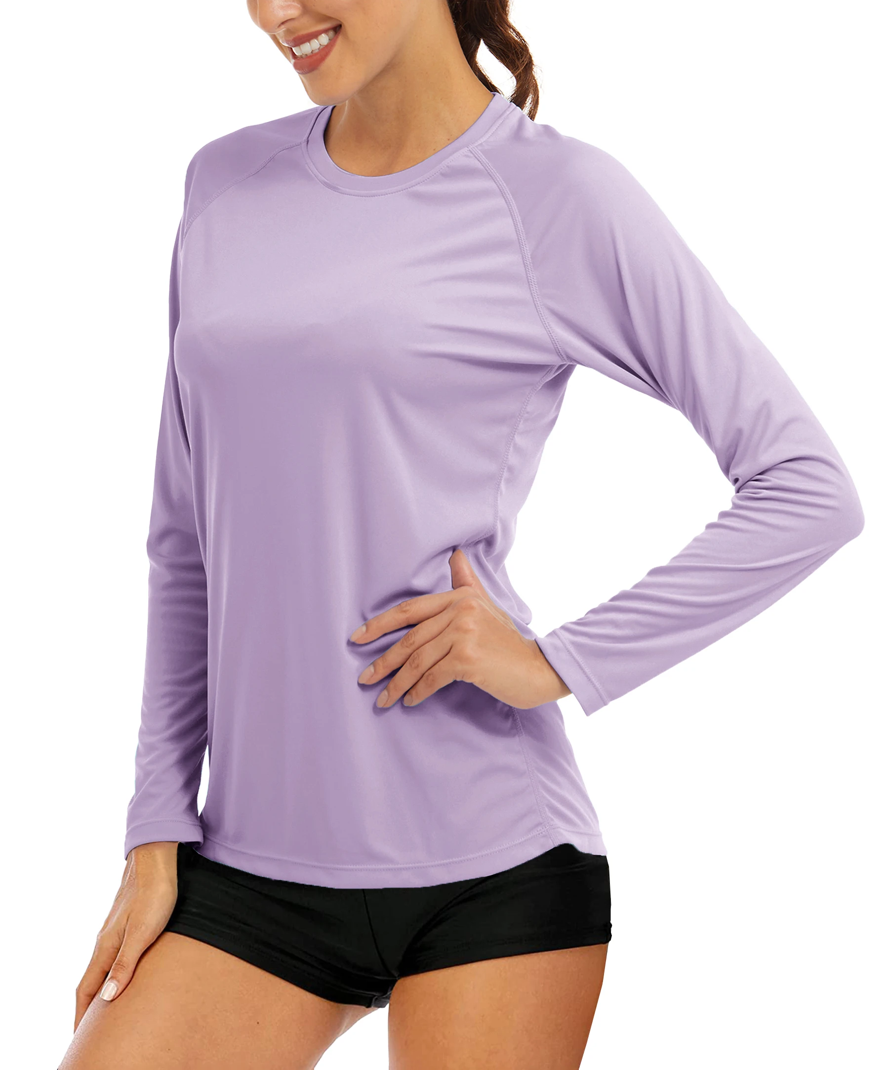 KEFITEVD Quick Dry Women&#39;s UPF 50+ Long Sleeve T-Shirts Skin /UV Protection Swim - £83.15 GBP