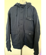 Mens JACK FROST Heavy Hooded Insulated Navy Blue Jacket Coat sz L - $67.68 CAD
