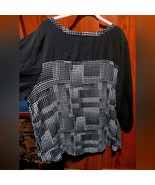 Avenue Black and White Geometric Button Blouse - $17.96 CAD