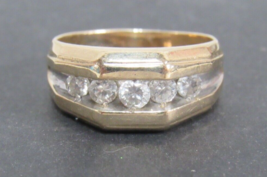 Authenticity Guarantee 
HDS 14k Yellow Gold 5 Diamond .70ct Wedding Band Sz 9... - £632.96 GBP