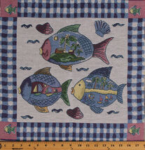 17.75" x 18" Tapestry Square - Fish Ocean Beach Nautical Fabric Square M... - $0.99