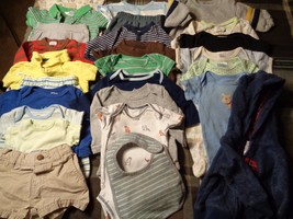 Lot of 26 pieces, boys 3-6 months clothing outfits. - $41.58