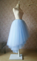 Light-blue Tiered Tulle Skirt Party Outfit Women Custom Plus Size Tulle Skirt image 4
