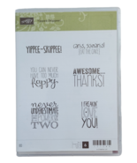 Stampin Up Yippee Skippee Rubber Cling Stamps Set Greetings Phrases Birt... - £4.87 GBP
