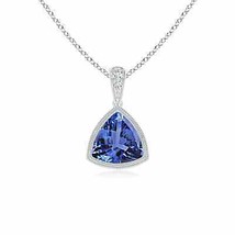 ANGARA 0.76 Ct Trillion Tanzanite Pendant Necklace with Milgrain in 14K Gold - $611.10