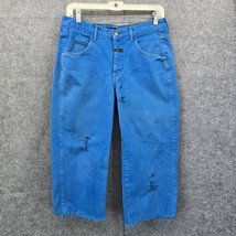 VTG Marithe Francois Girbaud Cut Off Jeans 31x19 Blue Distressed Denim Capri - £13.69 GBP