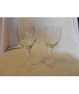 Pair of Clear Crystal Wine Glasses with Straight Stem 8&quot; Tall - £23.70 GBP