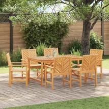  6 Piece Garden Dining Set Solid Acacia Wood - $16,766.88 MXN