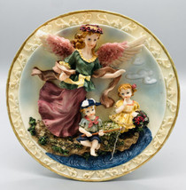 Guardian Angel watching over Children Fishing Plate Vintage 3D - £4.36 GBP