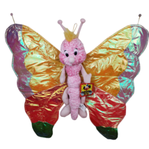 Vintage 1999 Carousel Toys JUMBO Pink Butterfly Plush 26” Iridescent Wings - £22.74 GBP