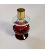 Vintage Avon Cologne Bottle Red  Glass Candlestick Holder Swirl Pattern ... - $181.31 MXN