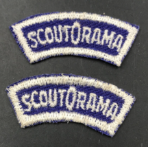 Lot of 2 Boy Scouts BSA Blue Scout-O-Rama Curved Segment Tab Patch 1.75&quot; x 0.50&quot; - £11.16 GBP