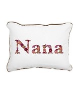 NANA Pink Floral Rectangular Canvas Pillow Grandmother Gift 12x15&quot; NIP - £21.33 GBP