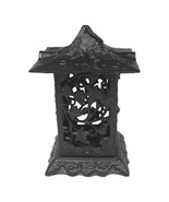 Japanese Pagoda 13.5&quot; Vtg Cast Iron Garden Lantern Maple Leaf Outdoor Li... - £118.92 GBP