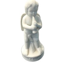 White Cherub Angel Playing Horn Ceramic Figurine Christmas 5 Inch - £11.17 GBP