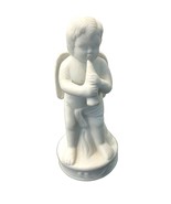 White Cherub Angel Playing Horn Ceramic Figurine Christmas 5 Inch - £10.98 GBP