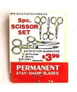 24k Gold 5pc Scissor Set Vintage Matchbook Order Form Matches Struck E19J - $373.69 MXN