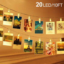 Betus 10 Ft 20 LEDs Photo Clips String Lights - Battery Powered with Clips - £12.62 GBP