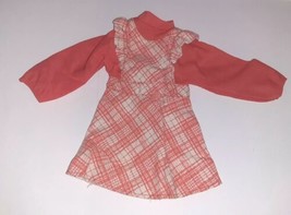 Vintage 1970s  Crissy Doll Orange Plaid Dress Ideal Clothes Jumper - $19.80