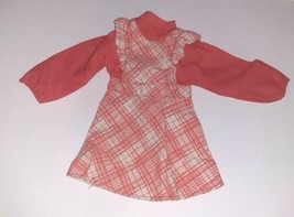 Vintage 1970s  Crissy Doll Orange Plaid Dress Ideal Clothes Jumper - £15.48 GBP