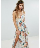 NEW! Aesthetic Gypsy ASOS Floral Print Long Maxi dress Rose Spell Open f... - $124.53 CAD