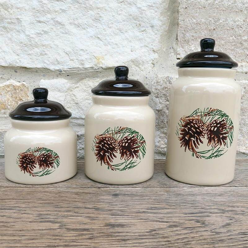 Forest Pinecone Canister Set for Elegant Kitchen Decor - $125.52