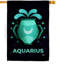 Aquarius House Flag Zodiac 28 X40 Double-Sided Banner - £29.01 GBP