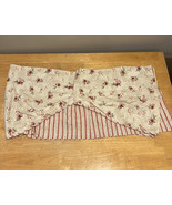 Waverly Home Classic Fairfield Red Floral Stripe Valance Draped Pleat 72... - $19.79
