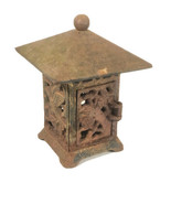 Vintage Asian Pagoda Cast Iron Candle Garden Lantern Garden Patio Bird D... - £117.16 GBP