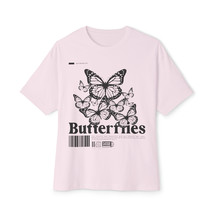 Unisex Oversized Boxy T-shirt Butterflies  Y2K Style - £23.65 GBP