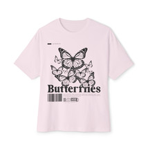 Unisex Oversized Boxy T-shirt Butterflies  Y2K Style - £22.40 GBP