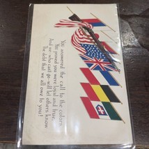 Holiday Postcard American Flag Rifle You Answered The Call To The Colors - £2.37 GBP