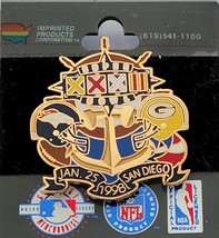 Super Bowl Xxxii Pin 1998 Green Bay Packers Vs San Diego Chargers - £13.64 GBP