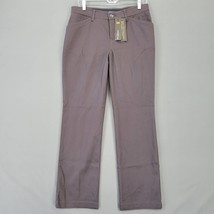 Lee Women Pants Size 8 Gray Slate Short Stretch Straight Flex Classic Midrise  - $17.10