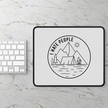 Camping Lover&#39;s &quot;I Hate People&quot; Mousepad - Neoprene, 9&quot;x7&quot;, Stitched Edges, Blac - £11.39 GBP