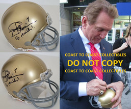 Joe Theisman signed Notre Dame mini football helmet autographed COA exac... - $138.59