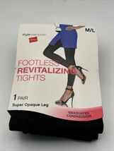 Hanes Stylessentials Footless Revitalizing Tights 1 Pair Black Leg M/L - $12.86