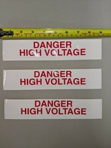&quot;Danger High Voltage&quot; Vinyl Warning Labels Red Letters On White (Pack Of 3) - $375.23 MXN