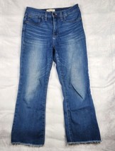 Madewell Cali Demi-Boot Jeans Womens Size 28 Raw Hem Cropped Blue Denim ... - £38.90 GBP