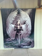 Anne Stokes Prayer For The Fallen Fairy Gothic Fantasy Queen Blanket Bedspread - £46.77 GBP