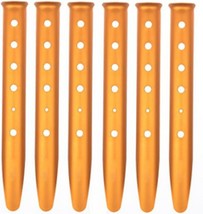 Ogrmar Aluminum Tent Stakes for Camping in Snow and Sand Tent, Orange, 6Pcs - £32.82 GBP
