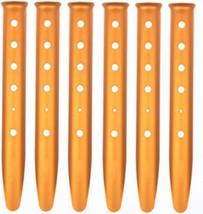 Ogrmar Aluminum Tent Stakes for Camping in Snow and Sand Tent, Orange, 6Pcs - £30.16 GBP