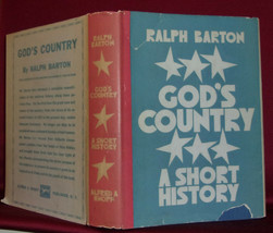 Ralph Barton God&#39;s Country A Short History 1929 First Ed Dj Caricatures Cartoons - £53.94 GBP