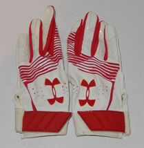 Under Armour Clean Up Baseball batting gloves Red White YSM Youth Small - $14.80
