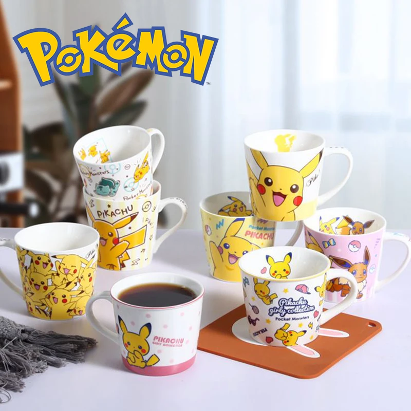 Pokemon Ceramics Cup Pikachu Kawaii Anime Figures Milk Coffee Mug Tableware Baby - £17.47 GBP