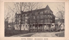 Brunswick Maine~Hotel EAGLE~1910s BLACK/WHITE Postcard - £5.46 GBP