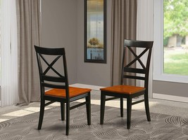 East West Furniture QUC BLK W Quincy kitchen dining chairs Wooden Seat and Black - £134.68 GBP